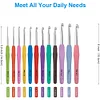 (US Only)37Pcs/Set Crochet Hooks Set Knitting Accessories Tools Weave Sewing Tool (Green)