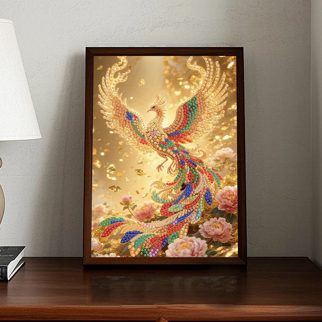 Pearl Painting Kit for Adults Golden Phoenix 11.81x15.75in