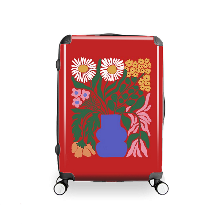 Flowers In A Blue Vase, Flower Hardside Luggage