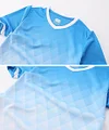 Quick Dry Short Sleeve T-shirt and Mesh Shorts Soccer Set Color: Blue Rhombic