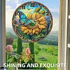 Butterfly Sunflower DIY Acrylic Diamonds Painting Clocks Bedroom Decor Pendant Hanging Kit