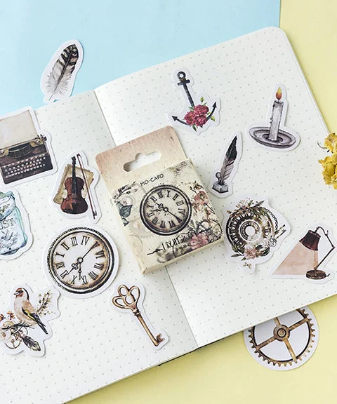 46 Pcs Past Chapters Vintage Stickers Set