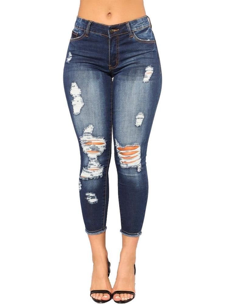 Women's High-Rise Skinny Ripped Jeans