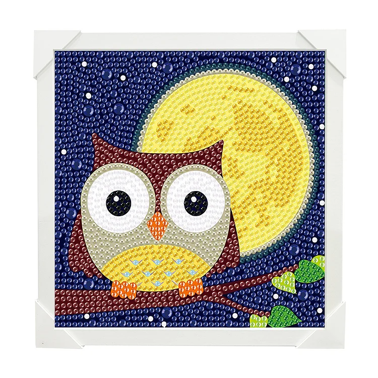 Simple Children'S Painting Owl 15*15CM (Canvas) Full Round Drill Diamond Painting gbfke