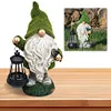 Flocked Gnome Statue with Solar Light Outdoor Gnome Decoration for Outdoor Decor