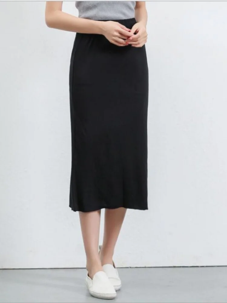 Women Lingerie Invisibly Smooth Modal Half Slip Stretch Fabric Lace Underskirt Dress Intimate Full Slips Underdress Cotton Full