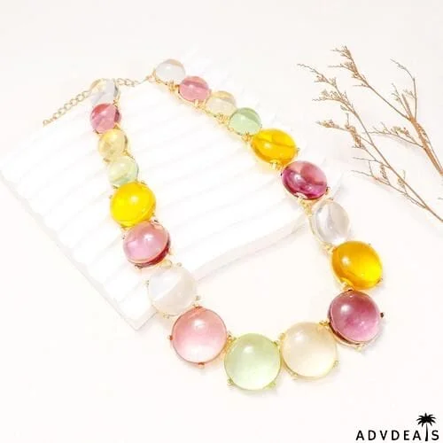 Alloy & Round Rhinestone Necklace