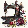 【Limited Stock Sale】Retro Sewing Machine Flower-14CT Stamped Cross Stitch 40*40cm tapestrymarket