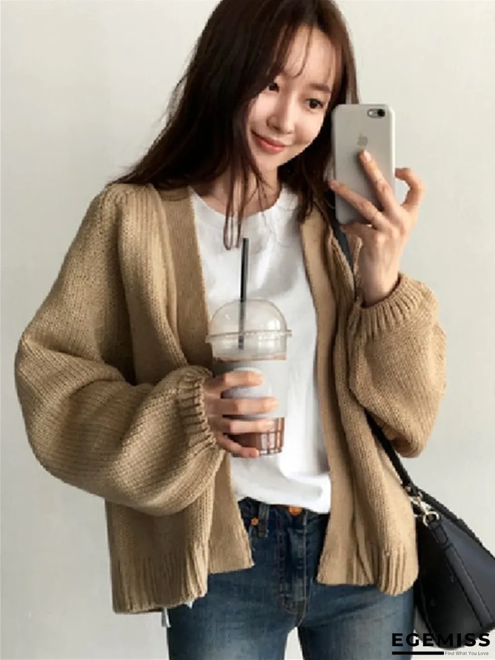 Chic Wind Lazy Loose Short Knit Cardigan | EGEMISS