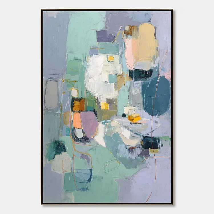 MORNING CHORUS: Colorful Modern Abstract Composition Painting（Canvas painting）