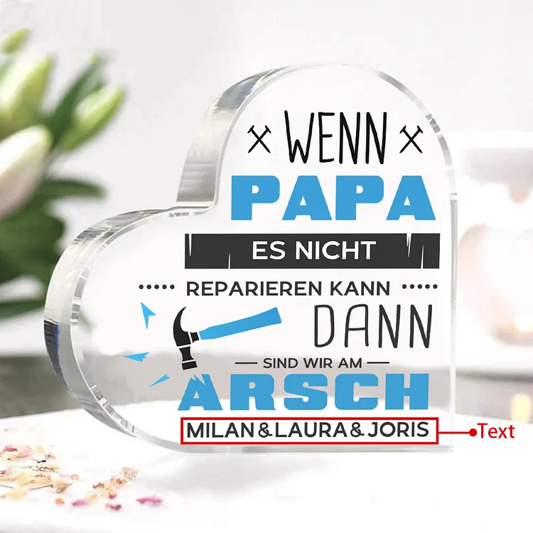 Kettenmachen Personalisierter Text  Acryl-Deko Papa du hast ja bereit uns Schreibtischdekoration für Vater
