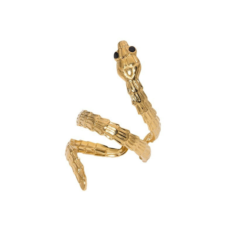 Open Ring Snake Animal Chinese Zodiac Stainless Steel Electroplating Rings
