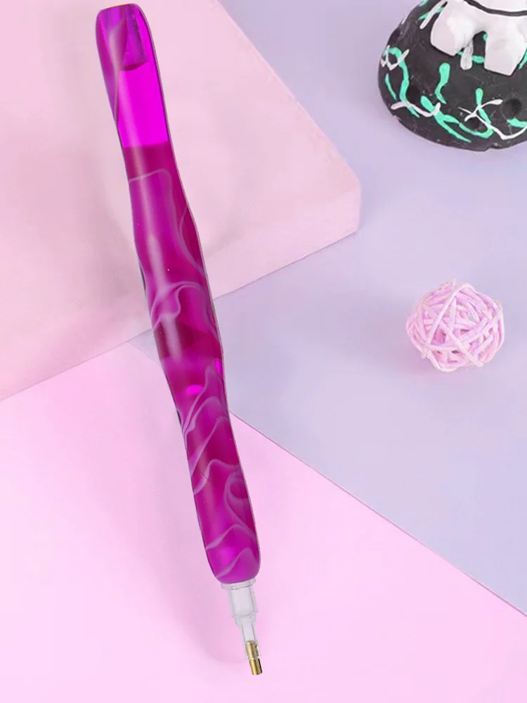 Resin 5D Diamond Painting Pen Kit with 5 Drill Pen Picking Heads and 1 Glue Clay