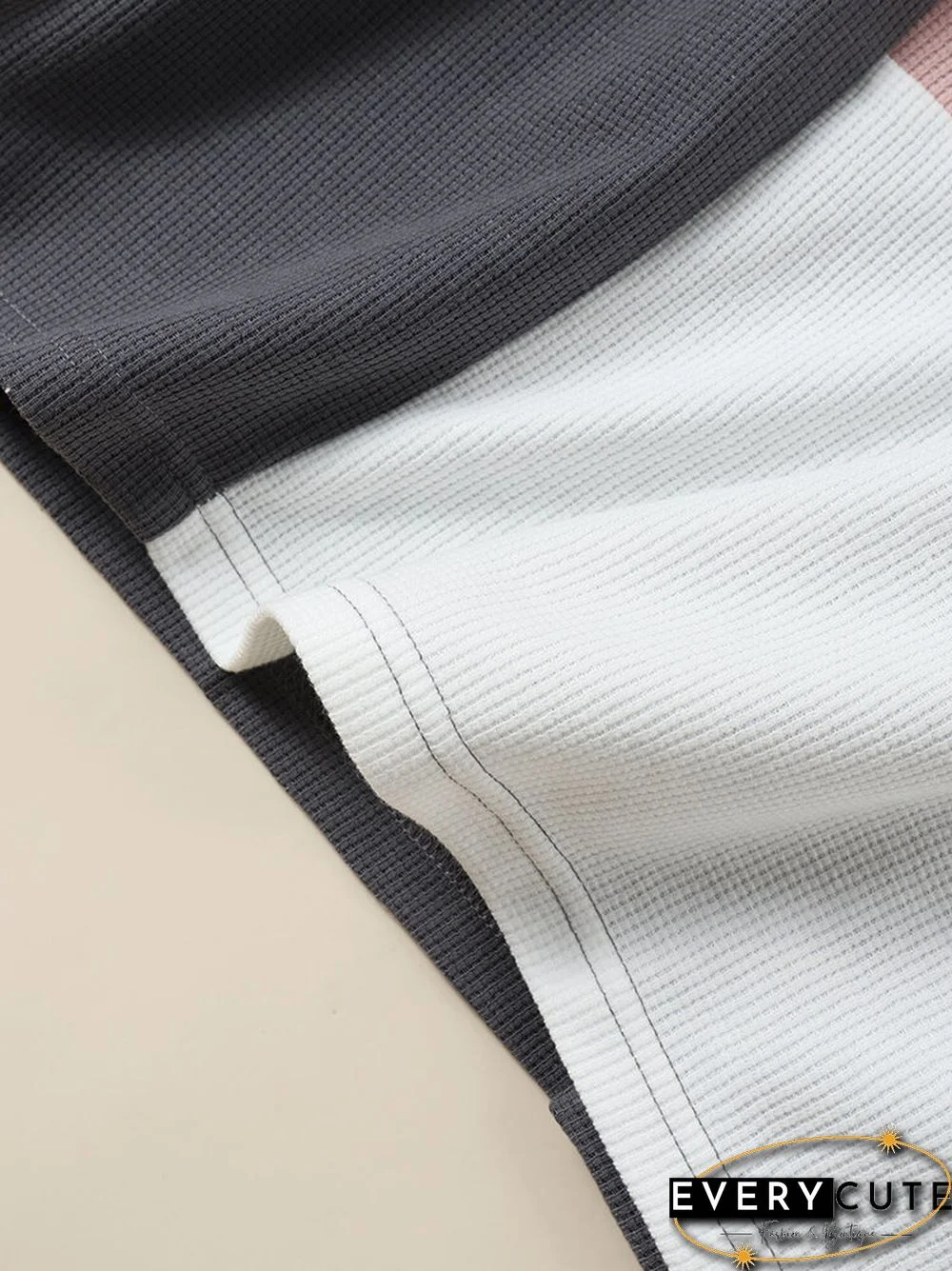 Color Block Dropped Shoulder Long Sleeve Loose Sweatshirt