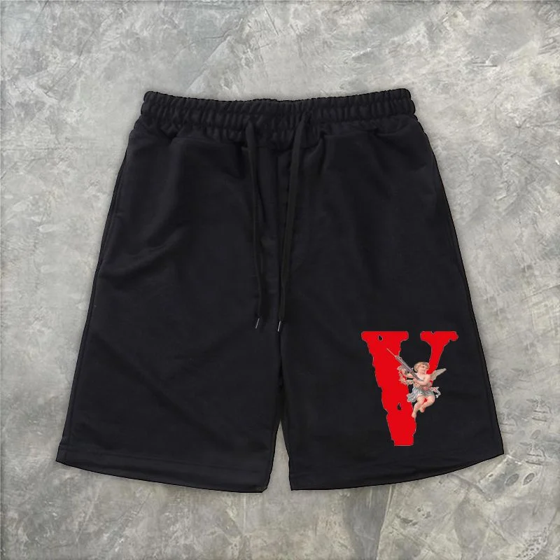 Personalized printed casual elastic waist shorts