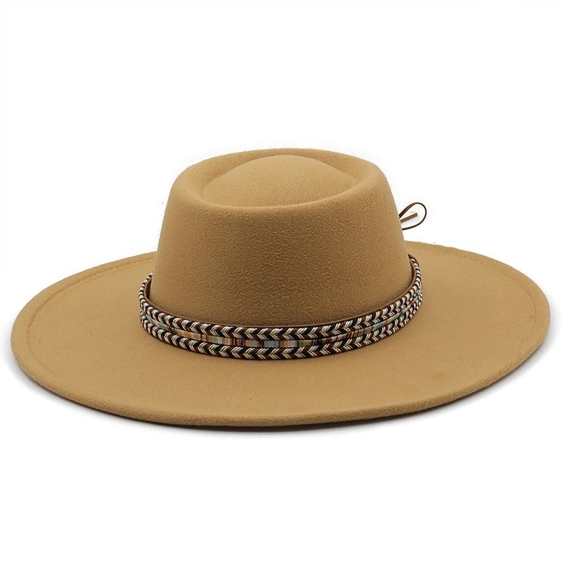 Fashion Ethnic Autumn And Winter Men’s And Women’s Couple Broad-brimmed Hat