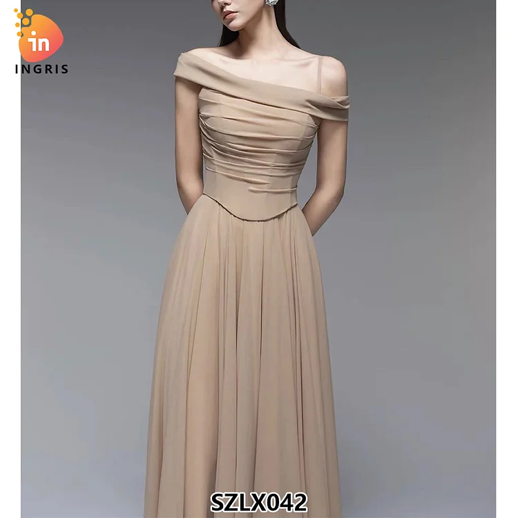 2025 New Spring and Summer Retro Style Sleeveless Red Dress Breathable Midi Length-SZLX042
