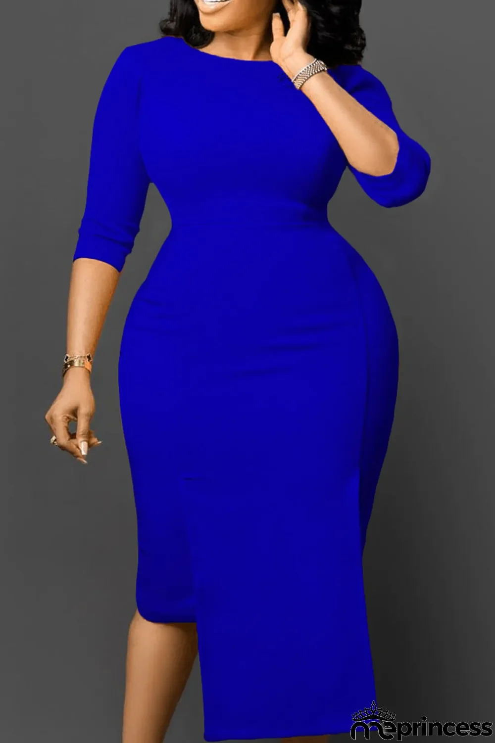 Red Casual Solid Patchwork Asymmetrical O Neck One Step Skirt Dresses