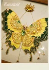 3D DIY Bead Embroidery Butterfly Home Decor Gift Tabletop Display Frame Kit(Include Embroidery Hoop)