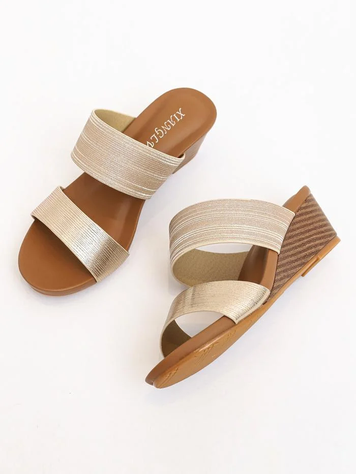 Fashion outer wear platform high heel slippers