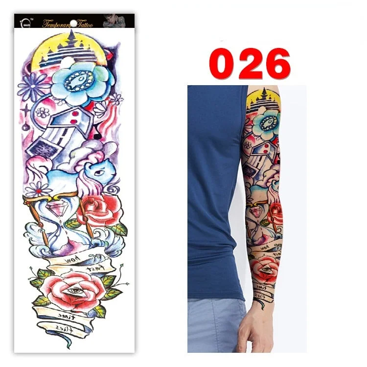 Full Arm Series Temporary Tattoo Full Arm Tattoo Sticker Lasting Waterproof Sweat Flower Arm Full Arm Tattoo Big Picture Sticker