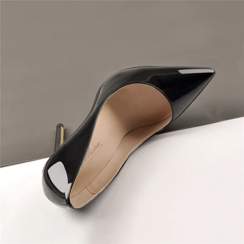 Onlymaker Women's Pointed Toe 8CM High Heel Slip On Stiletto Pumps Large Size Red Black White Pink Basic Chic Shoes