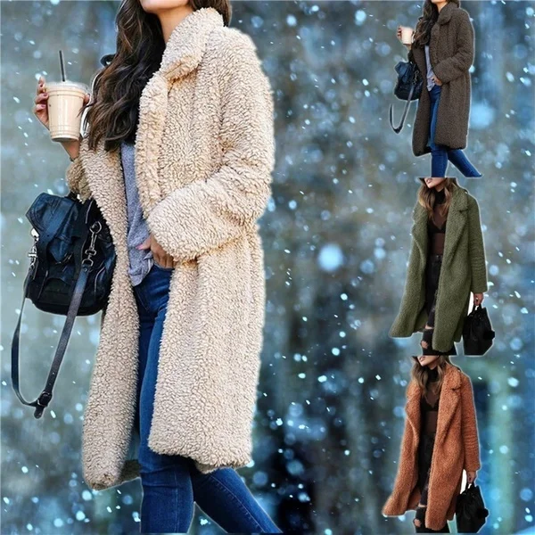 Ladies Girls Thick Warm Coat Jacket Coat Zip Up Tops Plus Size