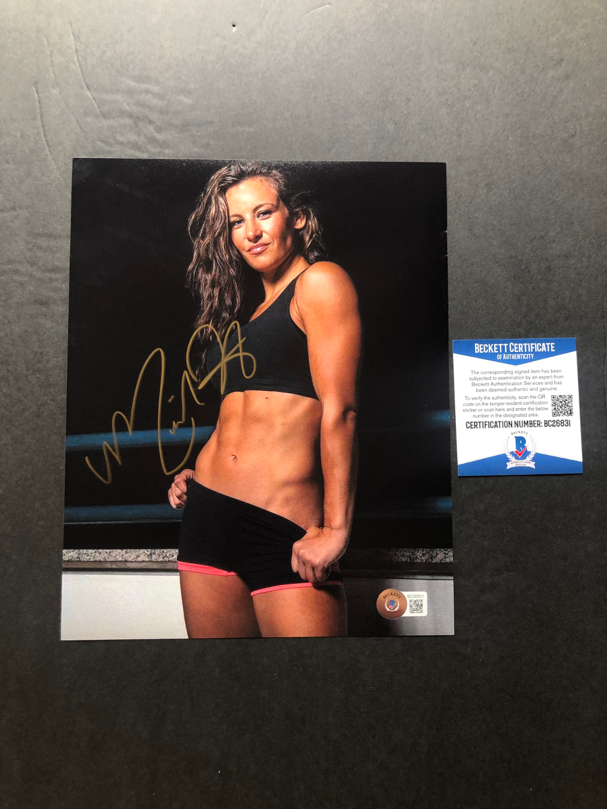 Miesha Tate Rare! signed autographed MMA UFC sexy 8x10 Photo Poster painting Beckett BAS coa