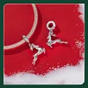 Xmas Reindeer Charm Bead 925 Sterling Silver 