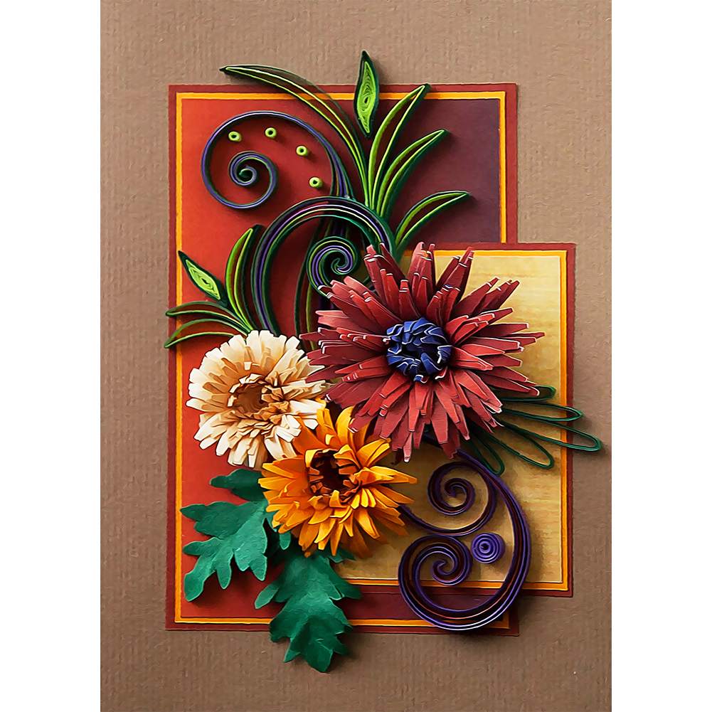 

Flower Quilling Paper - Special Shaped Diamond Painting - 30*40CM, 501 Original