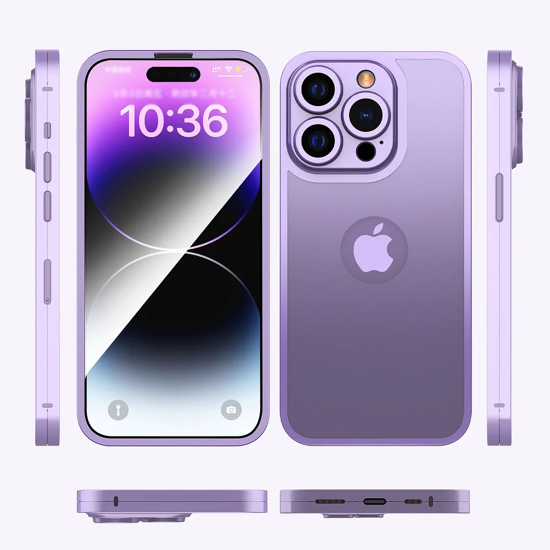 For iPhone 13/14/15 Titanium Alloy Double-sided Glass All-inclusive Phone Case