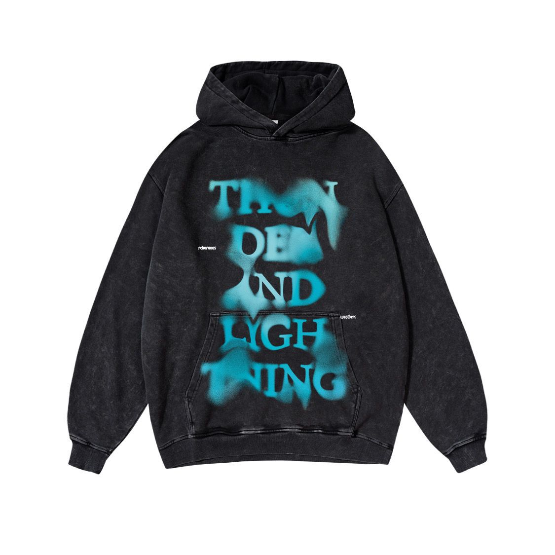 Statement Letter Print Washed Hoodie