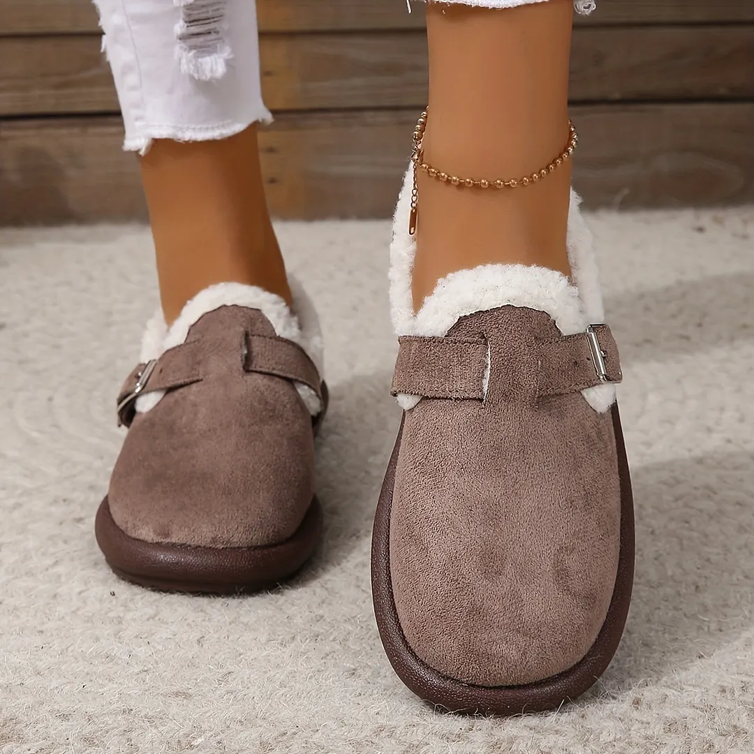 🔥LAST DAY 50% OFF -WOMEN'S PLUSH ROUND TOE SLIP-ON FLATS-BUY 2 FREE SHIPPING