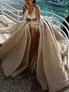 Beaded Embroidered Long Sleeves Maxi Dress