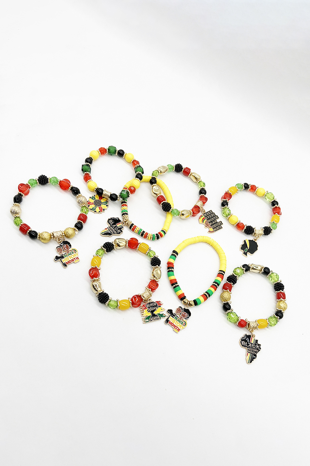 Handmade Beaded Multicolor Elastic Bracelets