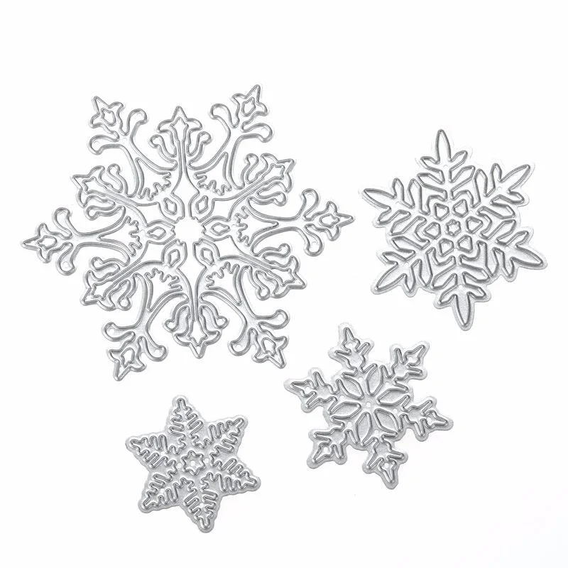 4pcs/set Snowflake Cutting Dies Metal Dies Stencils Scrapbooking Album Stamp Paper Card Embossing
