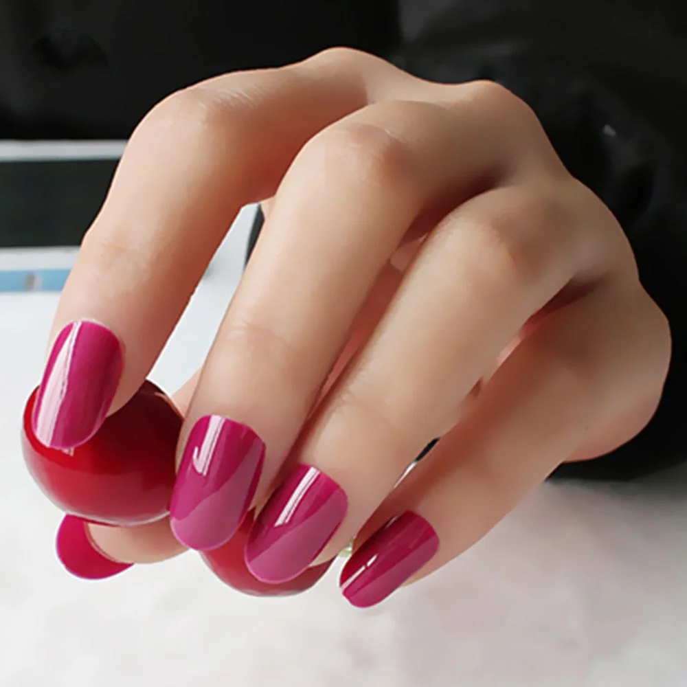 24Pcs Shiny Nude Oval Fake Nails For Children Natural Artificial Press On False Nails DIY Finger Tip Manicure Tools-Nail Inspo