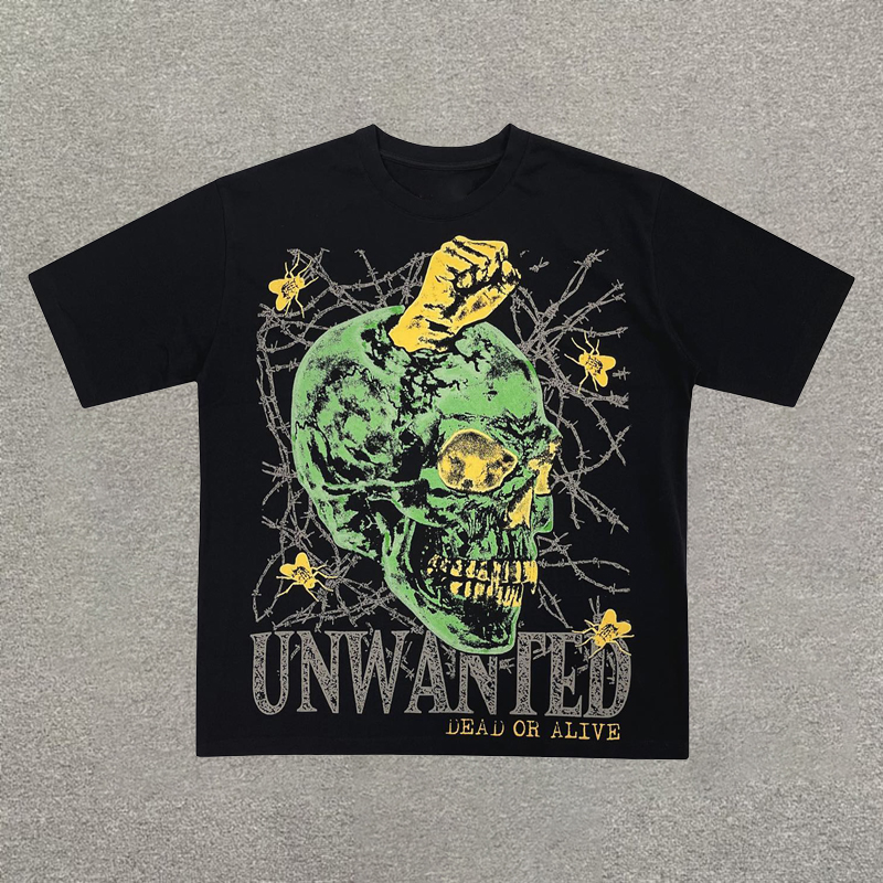 Dead Or Live Skull Graphic Cotton Oversized T-Shirt