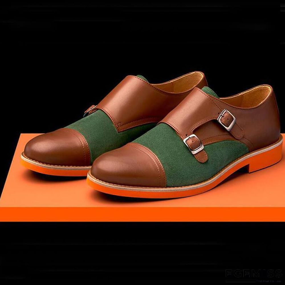 Men's Business Double Buckle Monk Shoes | EGEMISS