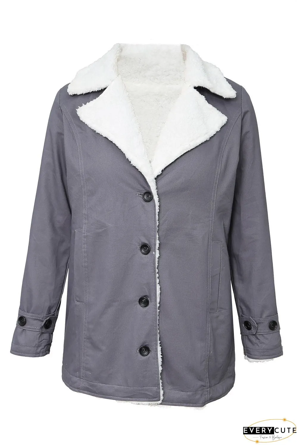 Winter Denim Jacket with Sherpa Trim