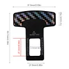 2Pcs Car Seat Belt Clip Metal Seat Belt Buckle Insert Plug (Black White Grid)