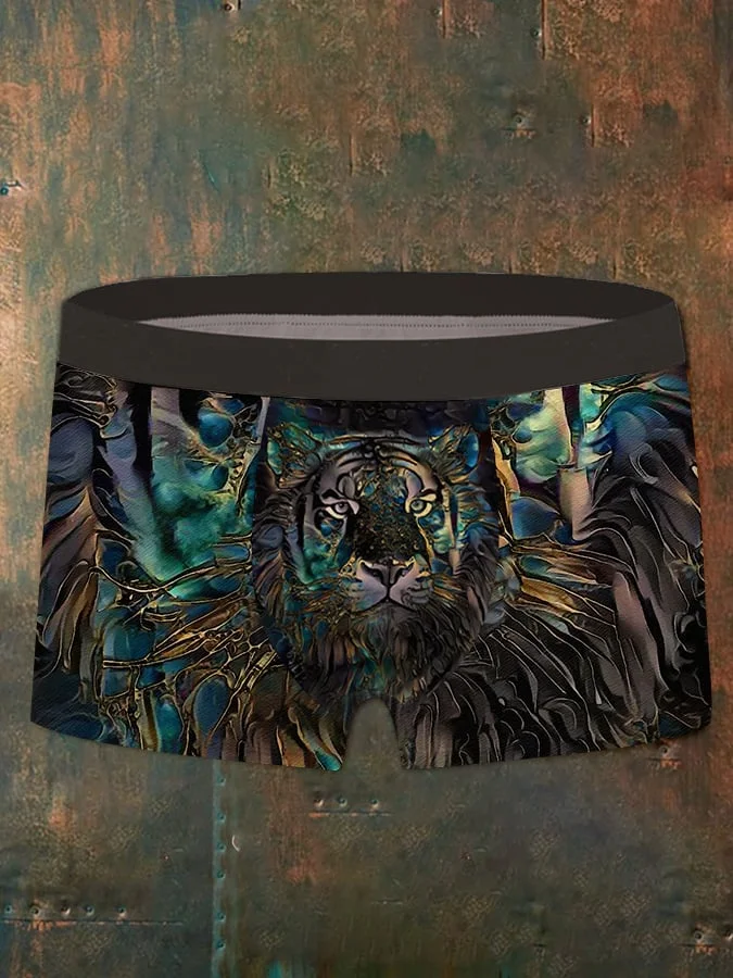 Men's Retro Casual Elk Print Underwear