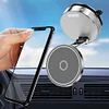 Magnetic Vacuum Suction Car Phone Holder 360 Rotatable Car Phone Mount (Silver)