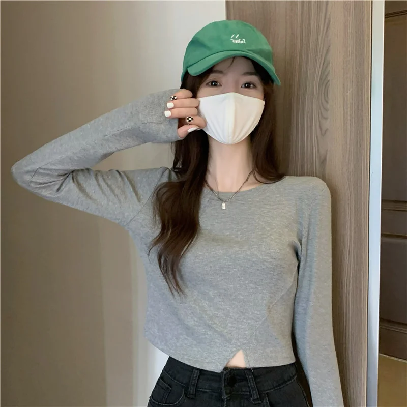 Brownm Brownm Bottom Shirt Female Autumn Winter With Long-Sleeved T-Shirt 2024 New Design Sense Hot Girl Short Student Jacket Tide