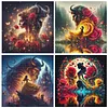 Beauty and Beast Full 14CT 2 Strands DIY Stamped Cross Stitch Kits for Beginners Adults Home Wall Decor Cross Stitch Art and Crafts Kits 40x40cm tapestrymarket