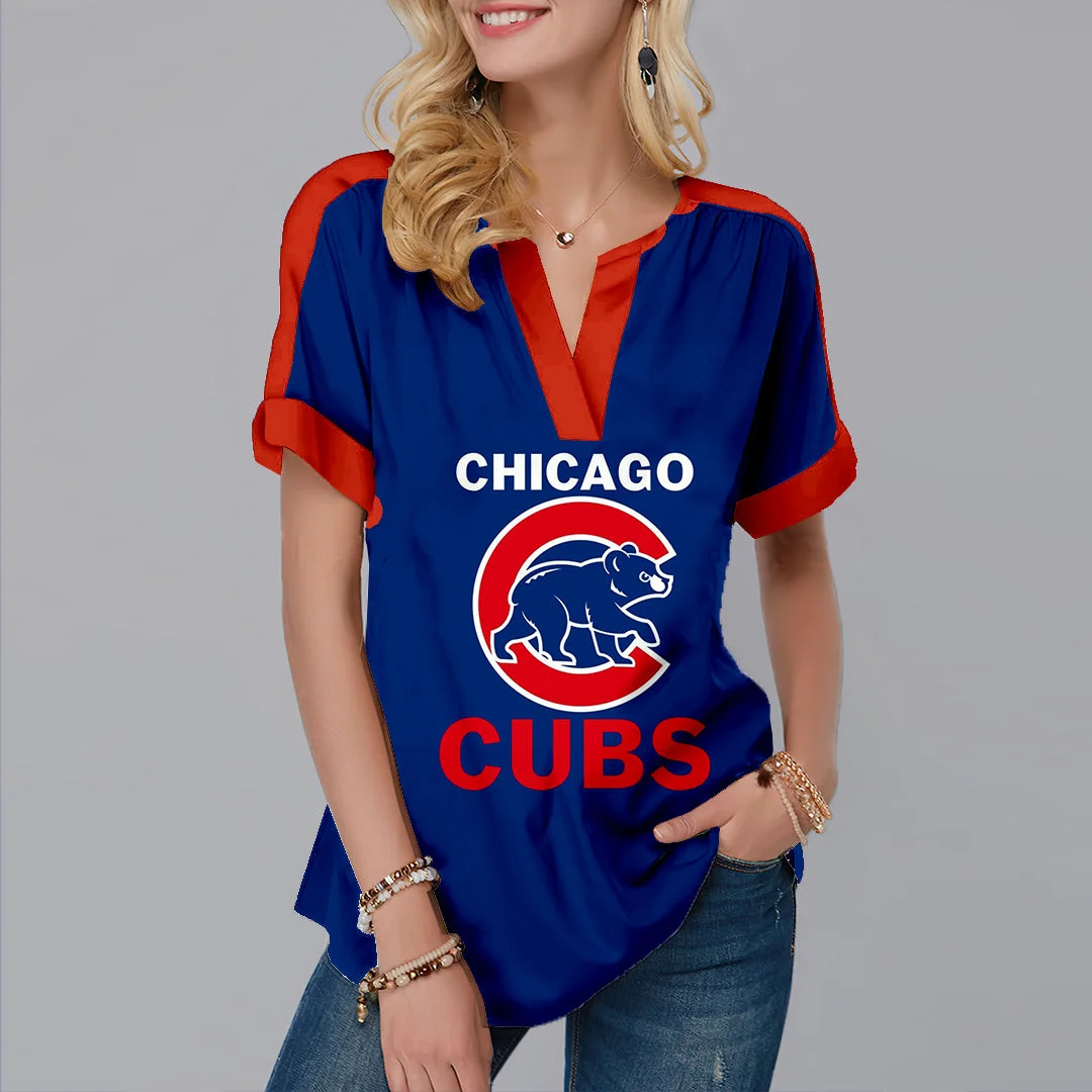 New Fashion Short Sleeve V Neck Shirt