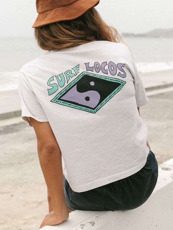 Patchwork Gossip Print Surf Women's Short Sleeve
