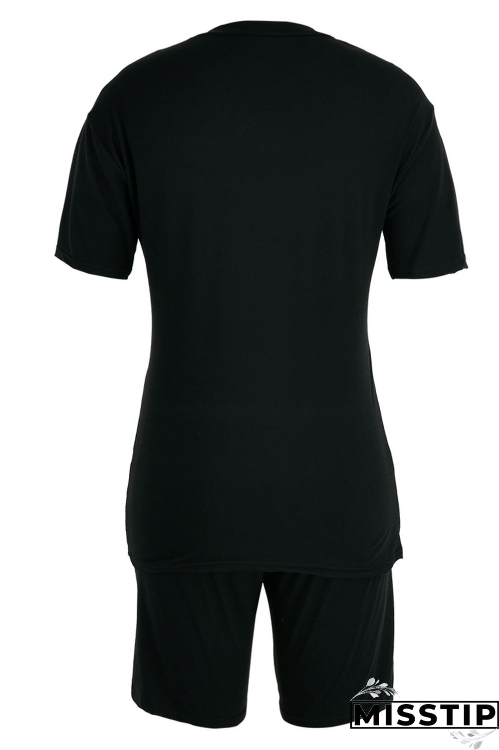 White Casual Print Patchwork O Neck Short Sleeve Two Pieces