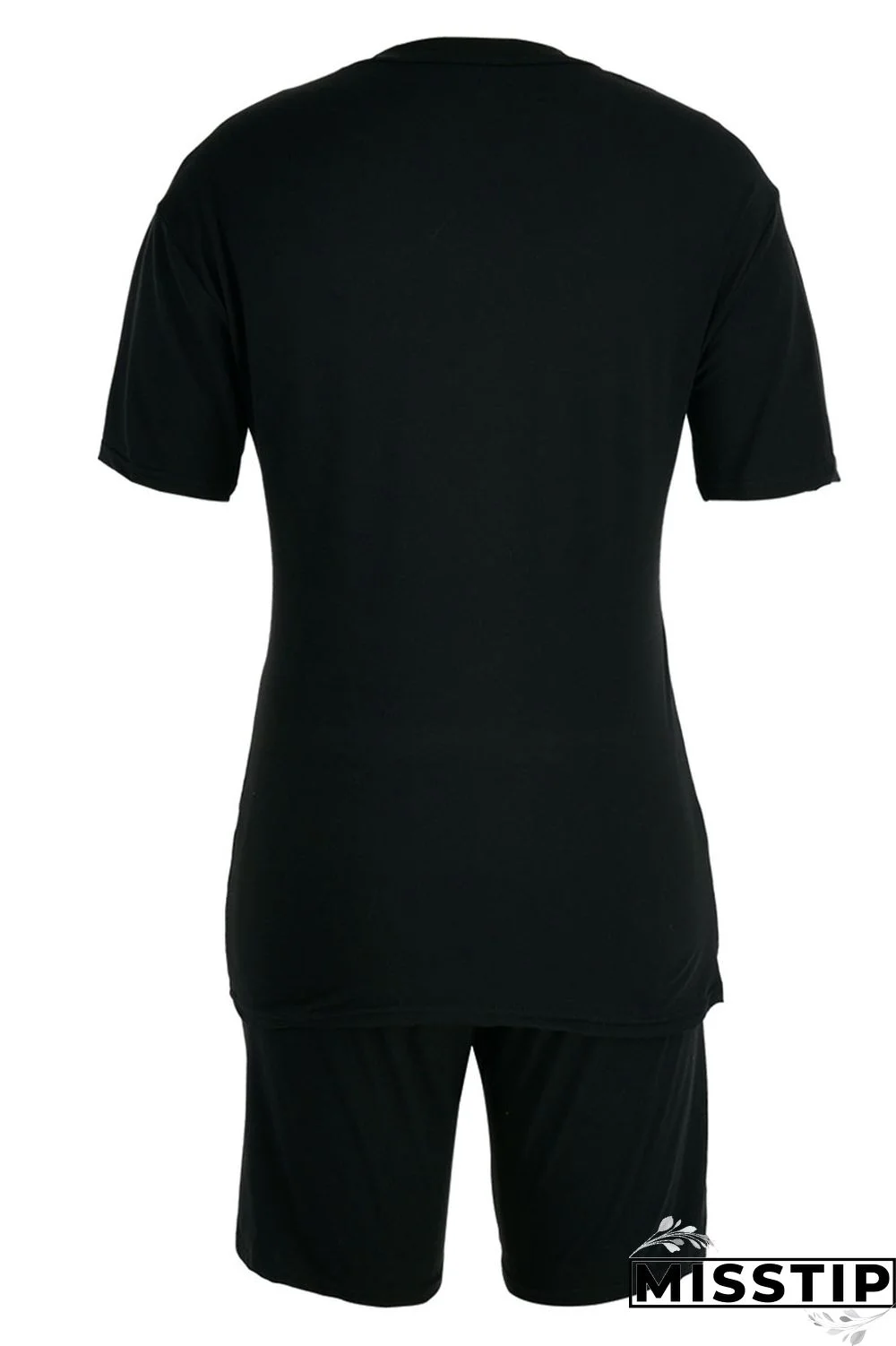 White Casual Print Patchwork O Neck Short Sleeve Two Pieces