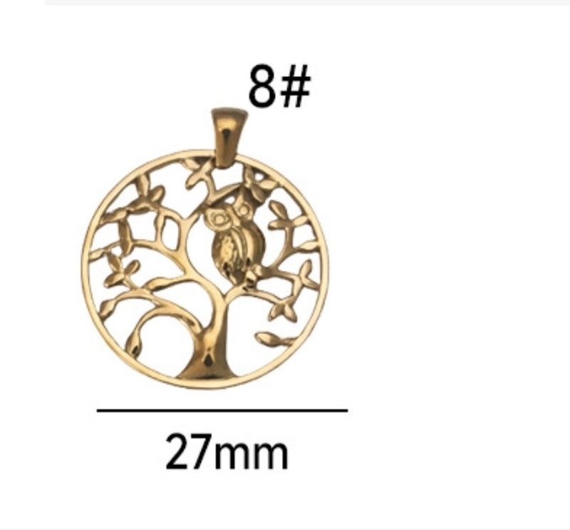 1 Piece Titanium Steel Sun Devil’s Eye Life Tree Pendant